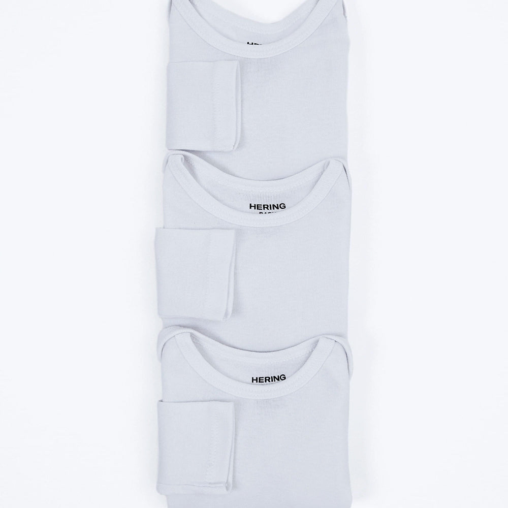 Kit 3 Bodies Manga Longa Hering Bebê Em Ribana Bebê Unissex - Branco