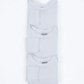 Kit 3 Bodies Manga Longa Hering Bebê Em Ribana Bebê Unissex - Branco