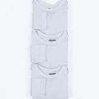 Kit 3 Bodies Manga Longa Hering Bebê Em Ribana Bebê Unissex - Branco