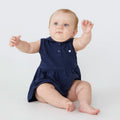 Body Vestido Gola Polo Bebê Hering Kids Feminino - Azul