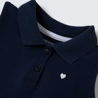 Body Vestido Gola Polo Bebê Hering Kids Feminino - Azul