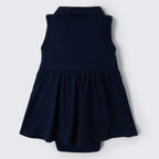 Body Vestido Gola Polo Bebê Hering Kids Feminino - Azul