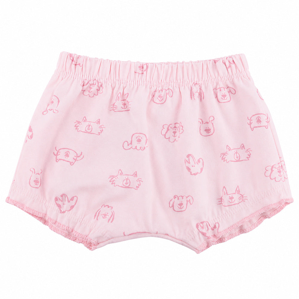 Kit 2 Shorts Estampado Hering Kids Feminino Infantil - Rosa/Verde