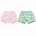 Kit 2 Shorts Estampado Hering Kids Feminino Infantil - Rosa/Verde