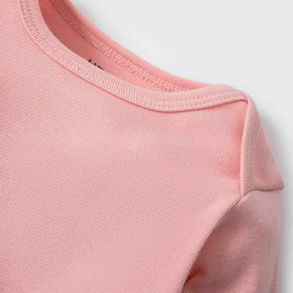 Body Manga Longa Em Ribana Unissex Hering Kids- Rosa