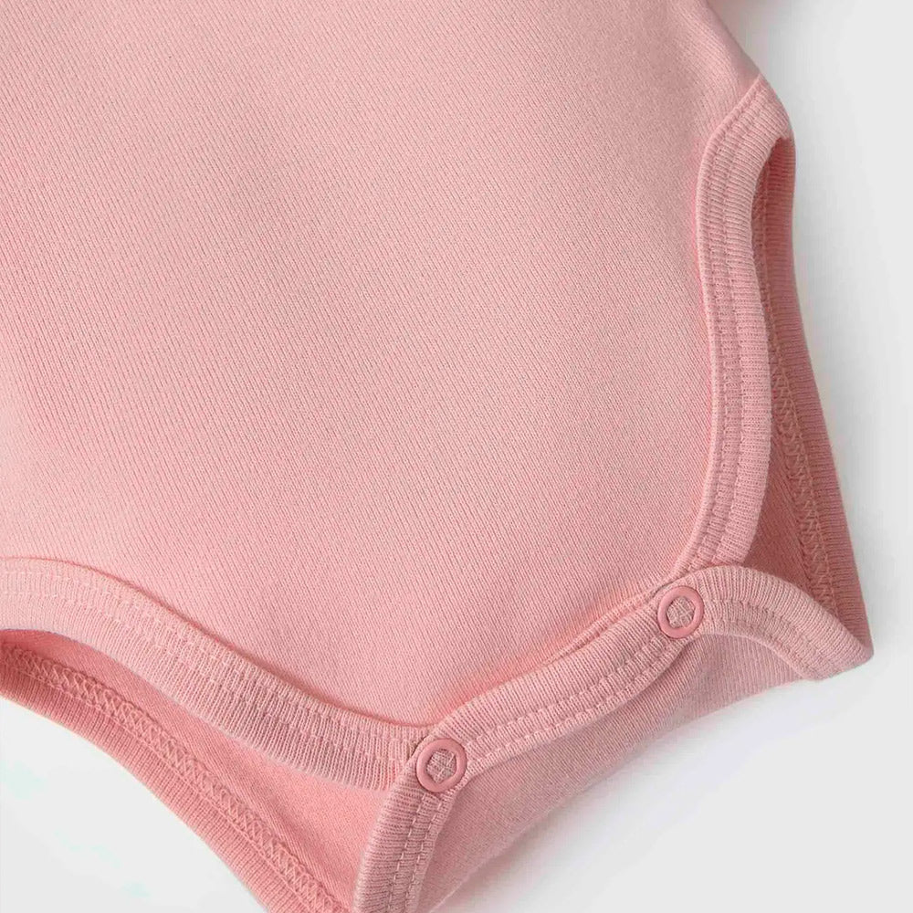 Body Manga Longa Em Ribana Unissex Hering Kids- Rosa