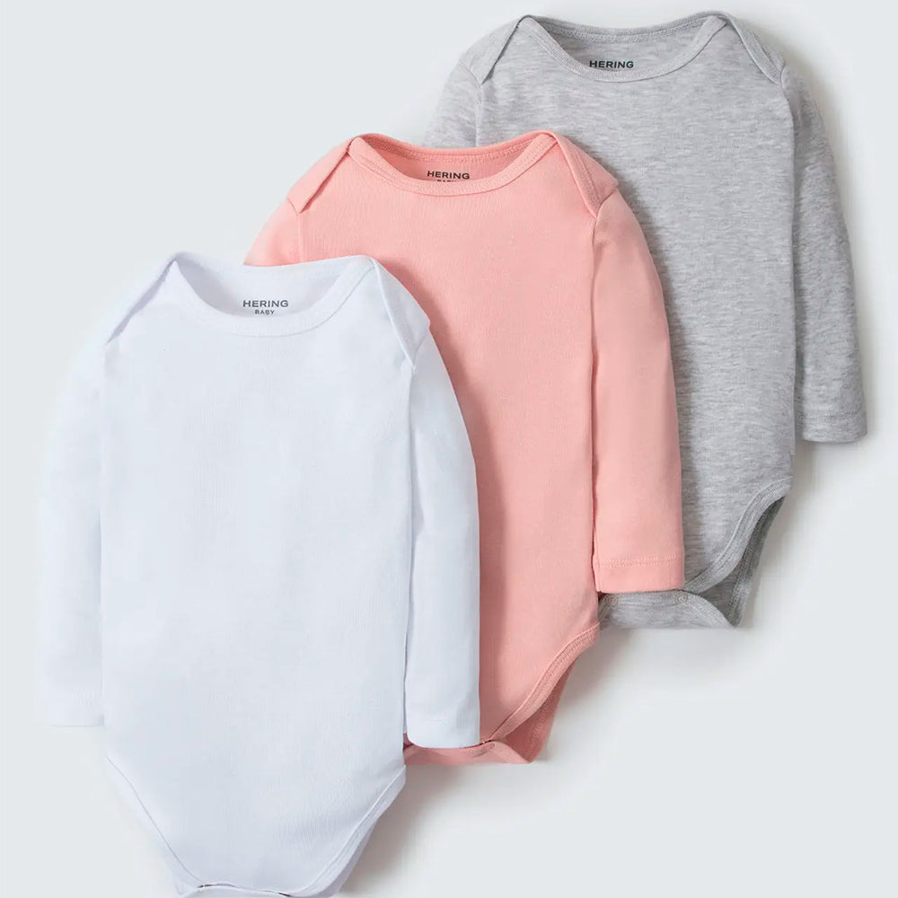 Kit Com 3 Bodies Manga Longa Bebê Hering Kids Unissex  - Multicolorido