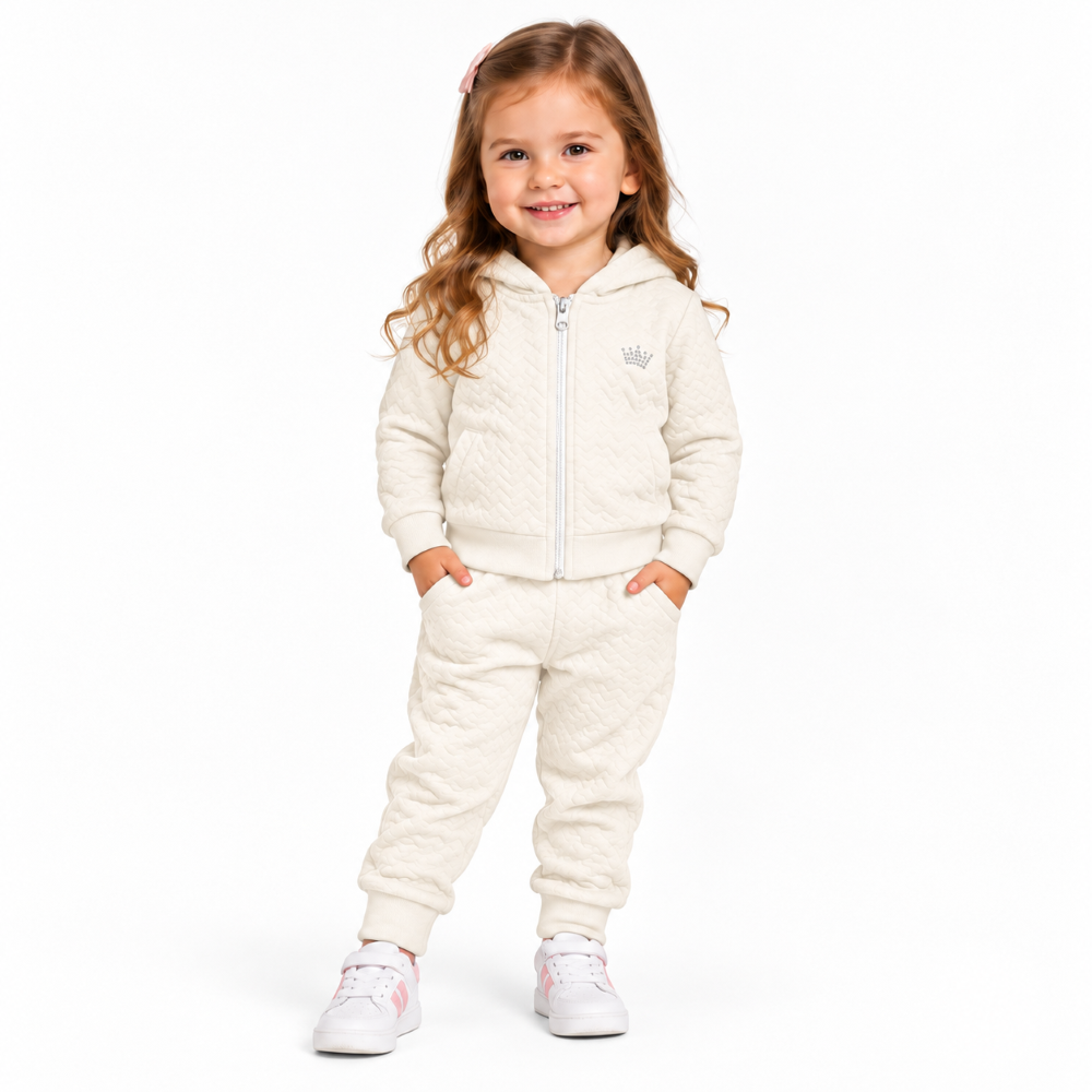 Conjunto Jaqueta e Calça Matelassê Bebê Menina TMX Kids&Teens - Marfim