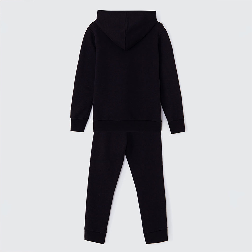 Conjunto Blusão com Capuz e Calça Preto e Azul Hering - Masculino