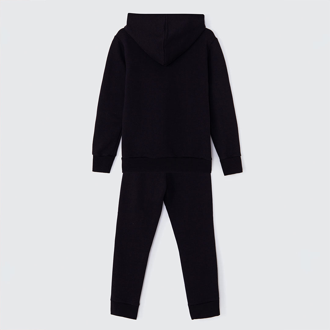 Conjunto Blusão com Capuz e Calça Preto e Azul Hering - Masculino