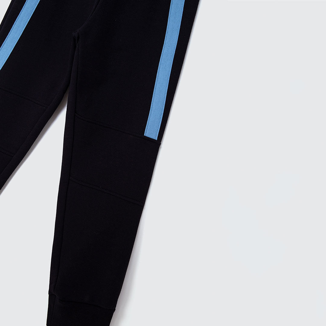 Conjunto Blusão com Capuz e Calça Preto e Azul Hering - Masculino