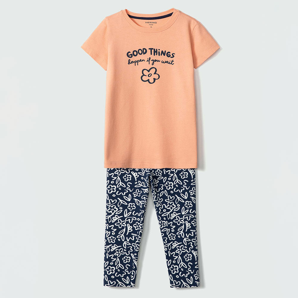 Conjunto Camiseta Manga Curta e Legging Corsário Good Things Hering - Feminina