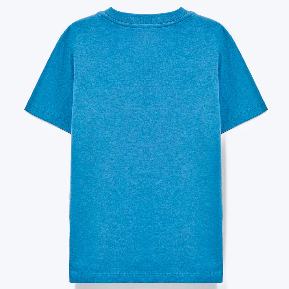 Conjunto Camiseta Manga Curta E Bermuda Hering Kids Estampado Masculino - Azul