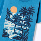 Conjunto Camiseta Manga Curta E Bermuda Hering Kids Estampado Masculino - Azul
