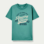 Conjunto Camiseta Manga curta e Bermuda Hering Infantil Estamapdo Masculino - Verde/Azul