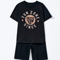 Conjunto Camiseta Manga Curta e Bermuda Hering Infantil Com Estampa Masculina - Preto