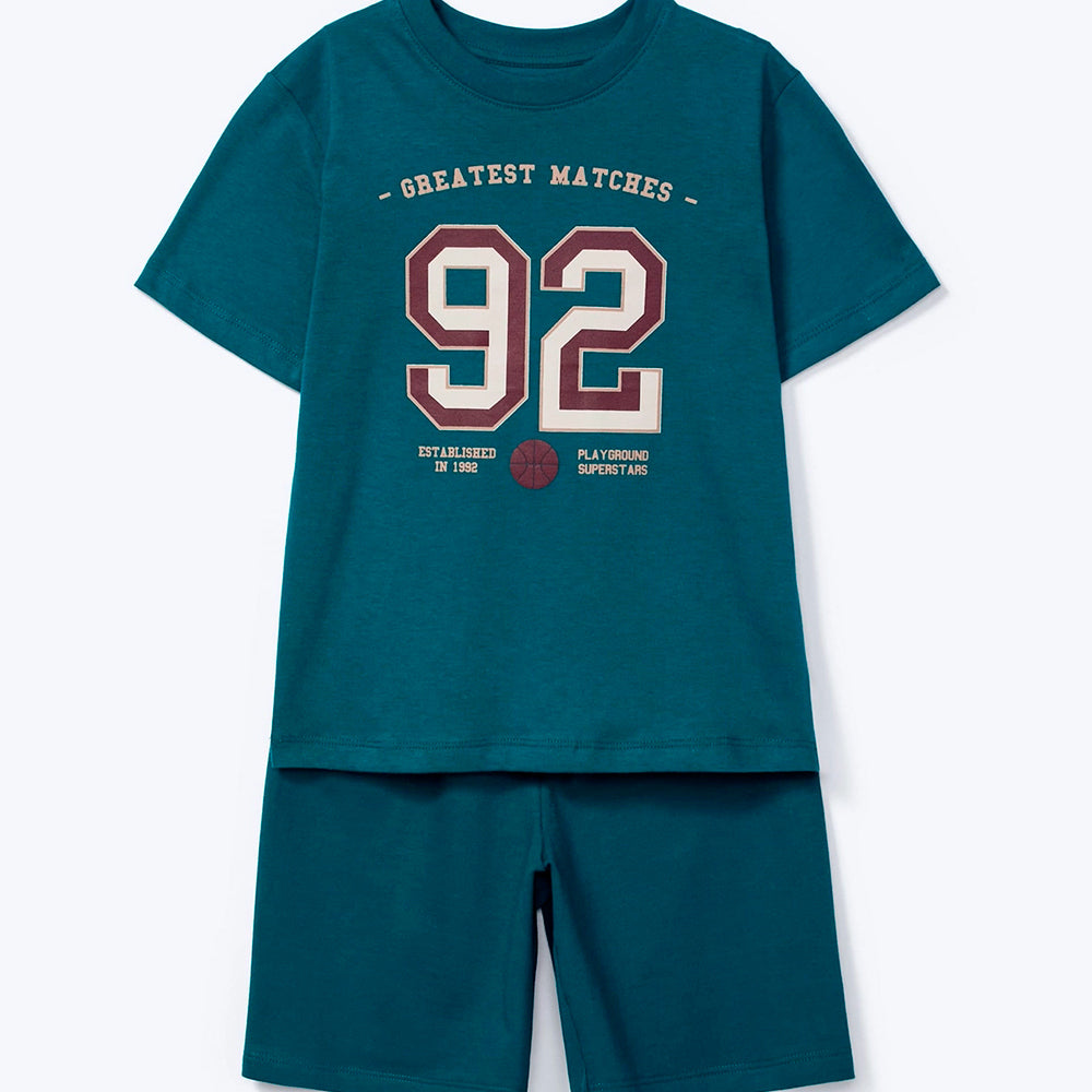 Conjunto Curto Hering Infantil Com Estampa Masculino - Verde