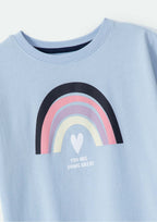 Conjunto Camiseta Manga Curta e Shorts Arco-Iris Hering Infantil - Feminino