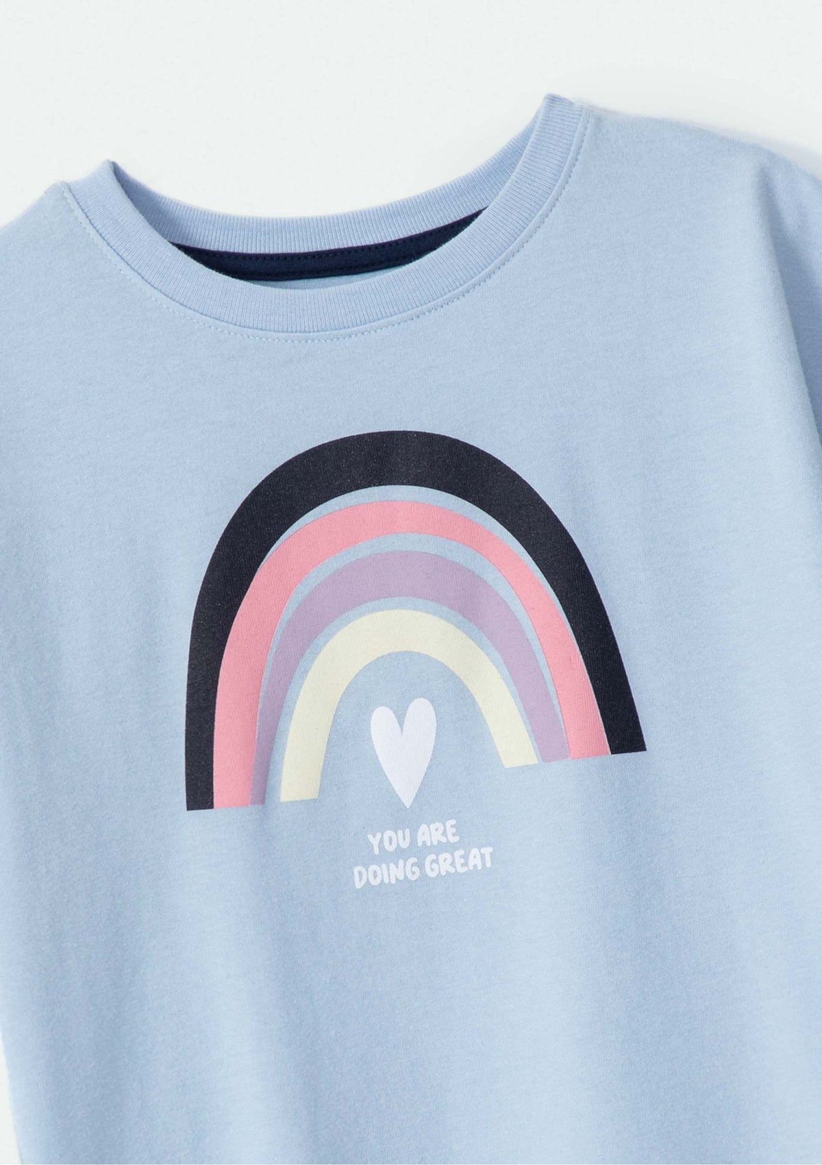 Conjunto Camiseta Manga Curta e Shorts Arco-Iris Hering Infantil - Feminino