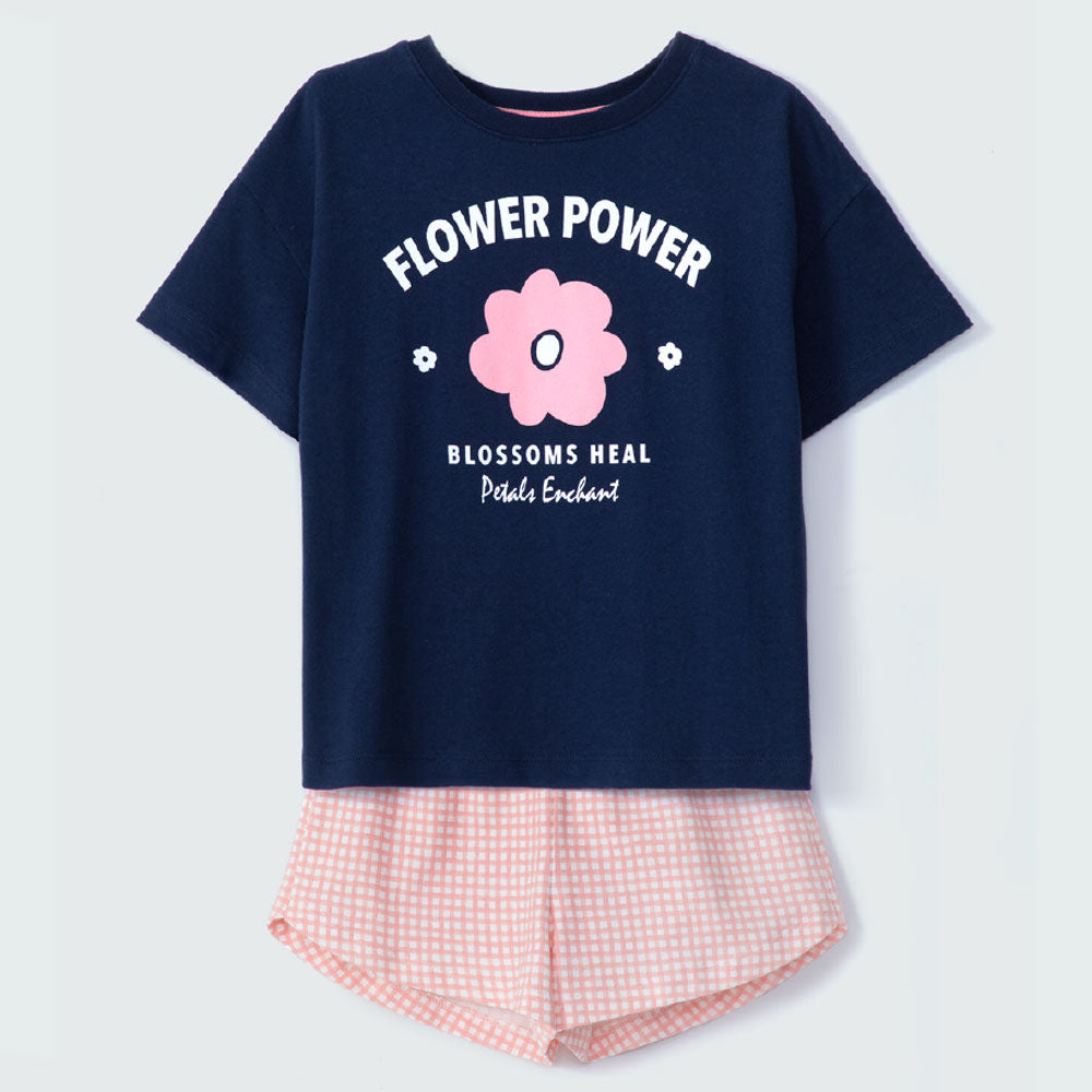 Conjunto Camisa Manga Curta e Shorts Flower Power Hering Infantil - Feminino