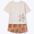 Conjunto Curto Hering Infantil Estampado Feminino - Bege