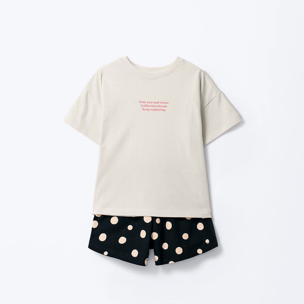 Conjunto Curto Hering Estampado Feminino - Off-White