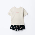 Conjunto Curto Hering Estampado Feminino - Off-White