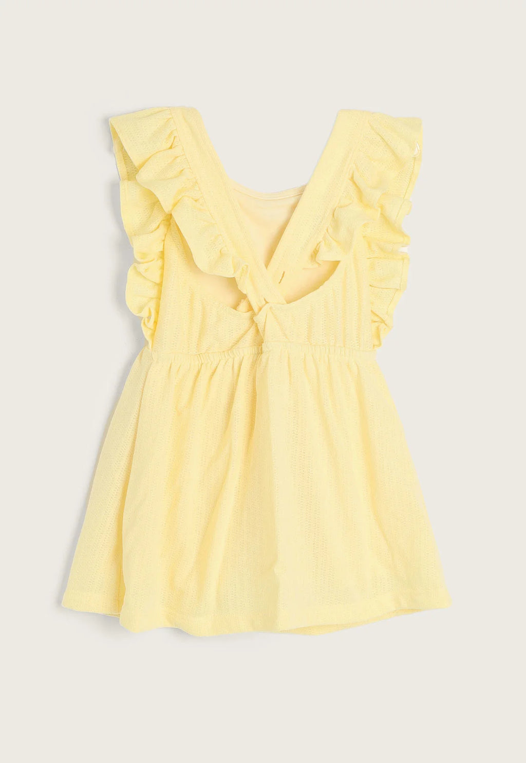Vestido Manga Babado Hering Infantil Amarelo - Feminino