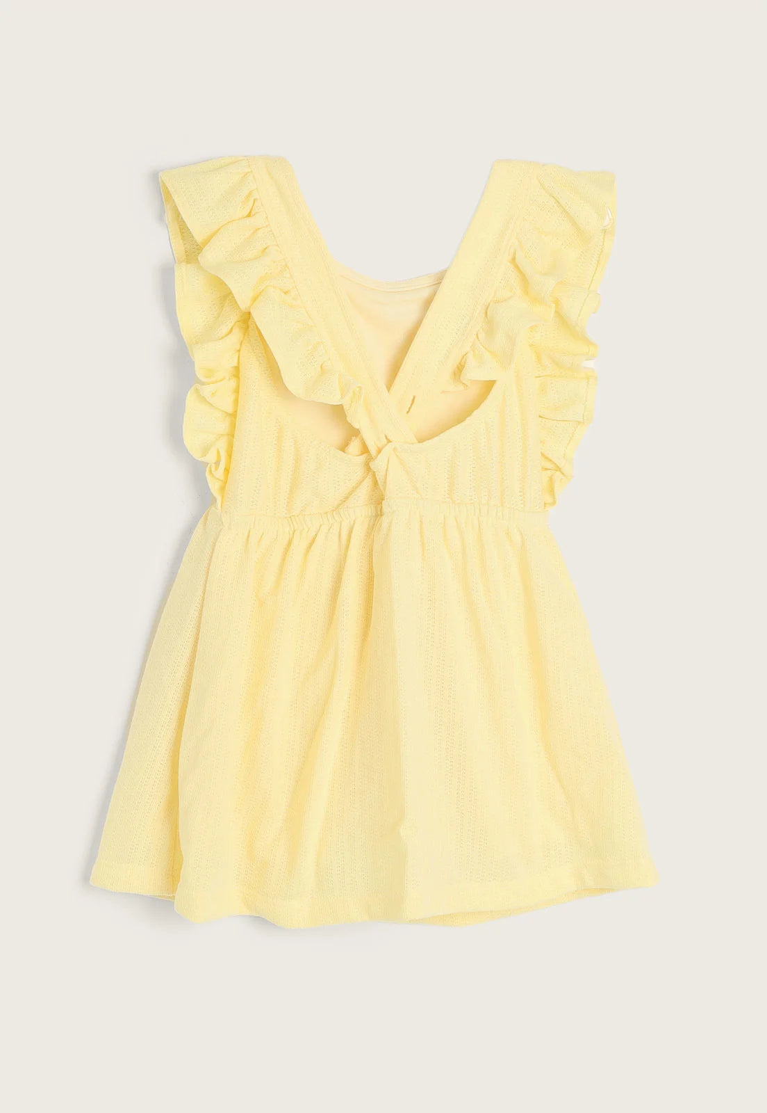 Vestido Manga Babado Hering Infantil Amarelo - Feminino