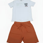 Conjunto Camiseta e Bermuda Hering Estampada Masculino - Branco