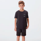 Conjunto de Bermuda e Camiseta Hering Infantil Estampado Masculino - Preto