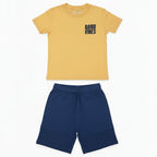 Conjunto de Bermuda e Camiseta Hering Estampado Masculino - Amarelo