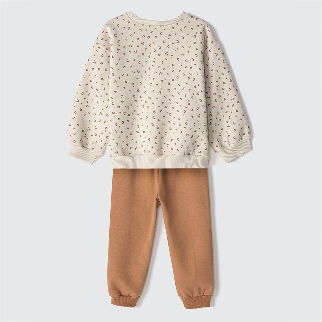 Conjunto de Blusa Manga Longa e Calça Oncinha Hering Infantil - Feminino