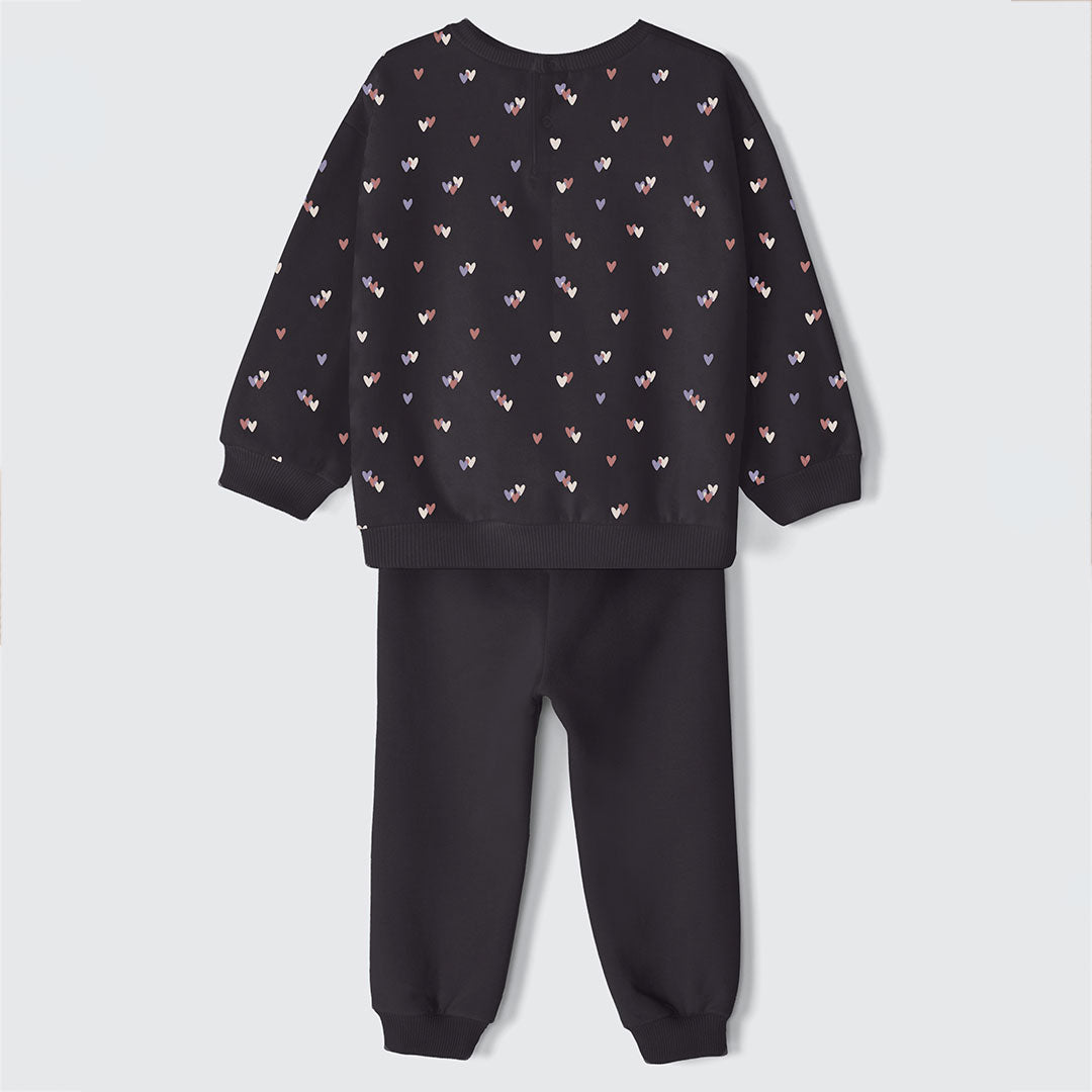Conjunto de Blusa Manga Longa e Calça Coração Hering Infantil - Feminino
