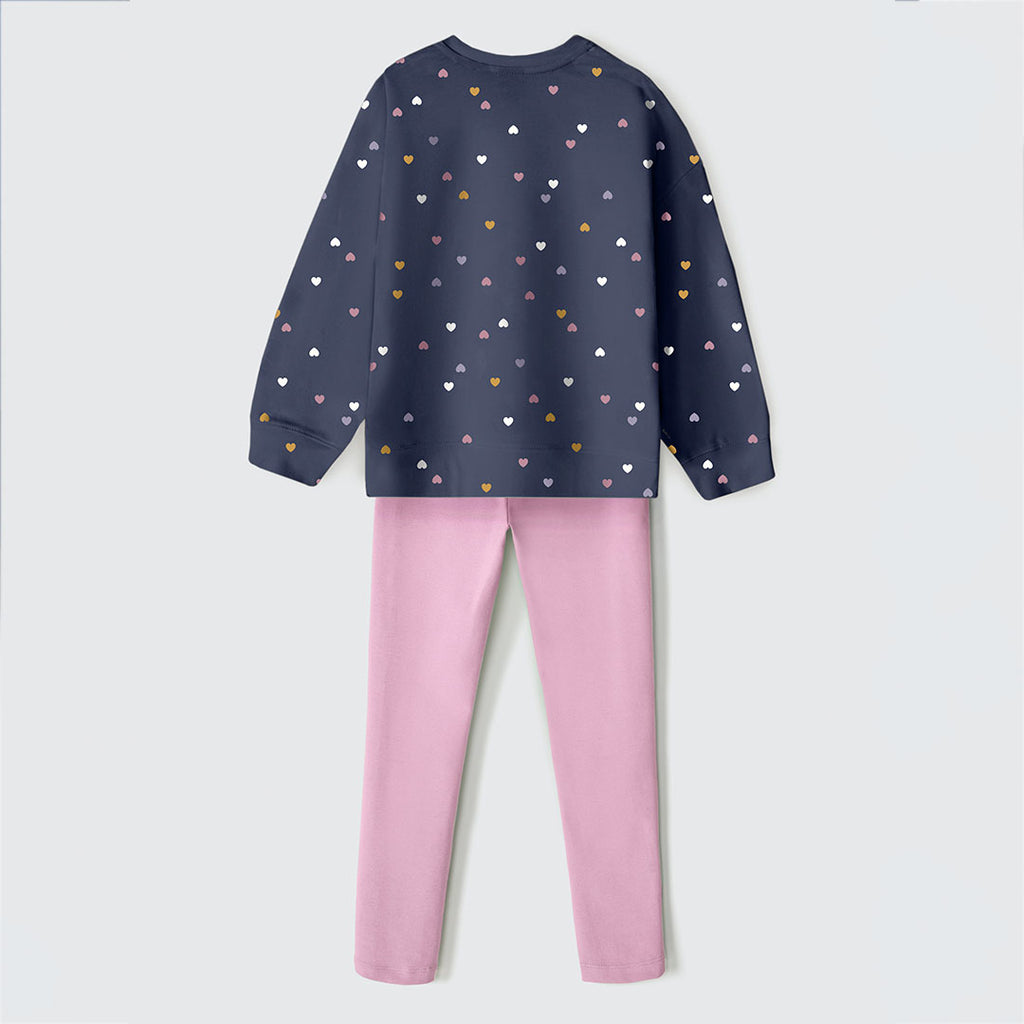 Conjunto de Blusão e Legging Corações Hering Infantil - Feminino