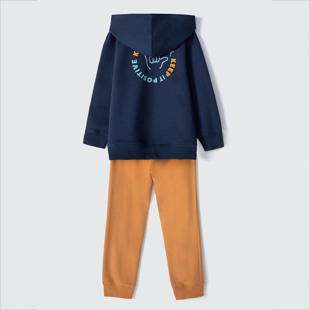 Conjunto Jaqueta Moletom com Capuz e Calça Keep It Positive Hering - Masculino