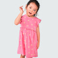 Vestido Meia Manga com Babados Estampado Flores Hering Infantil - Feminino