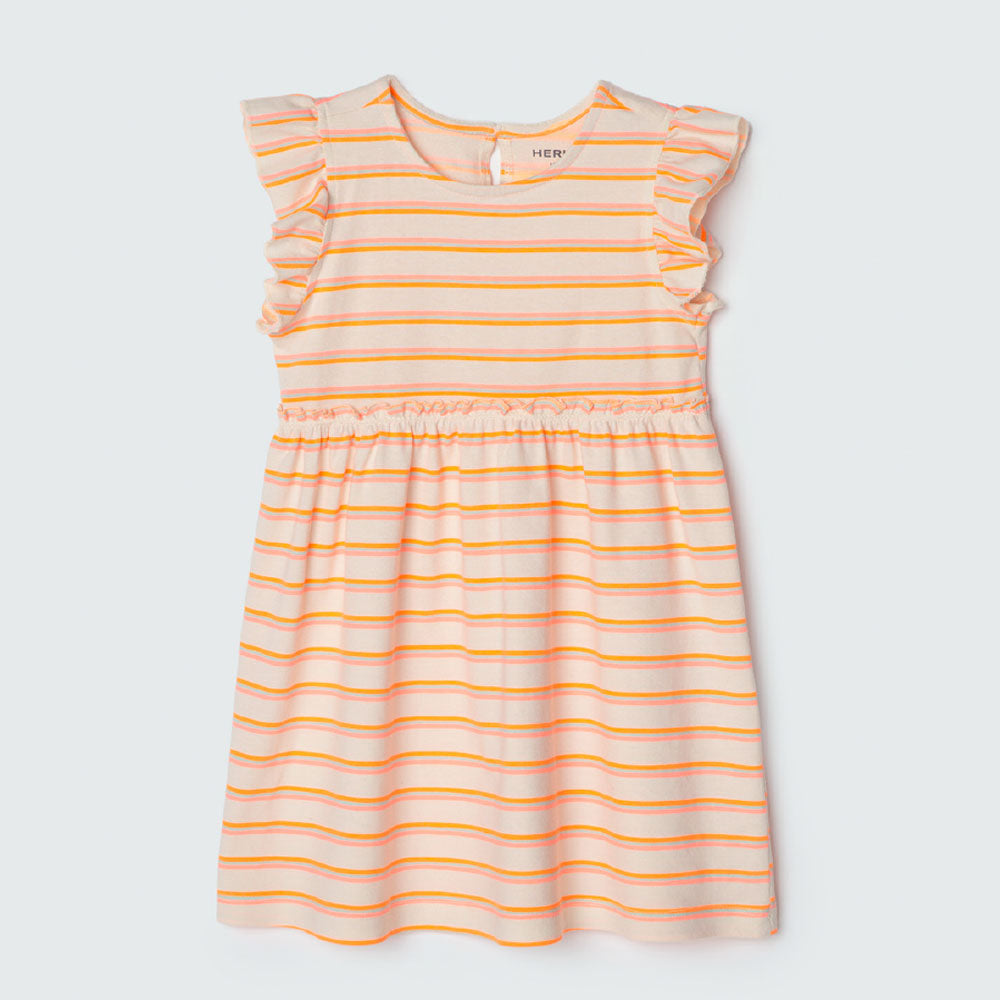 Vestido Meia Manga com Babados Estampado Flores Hering Infantil - Feminino