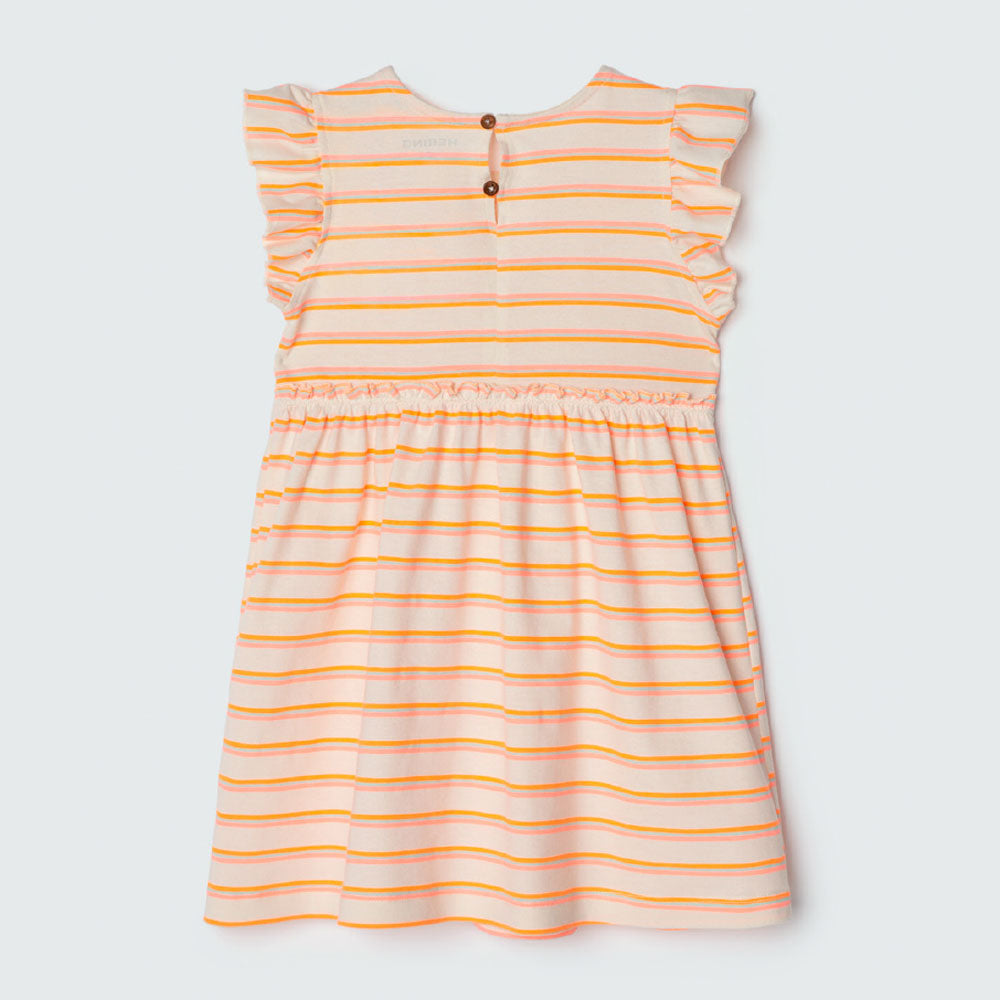Vestido Meia Manga com Babados Estampado Flores Hering Infantil - Feminino