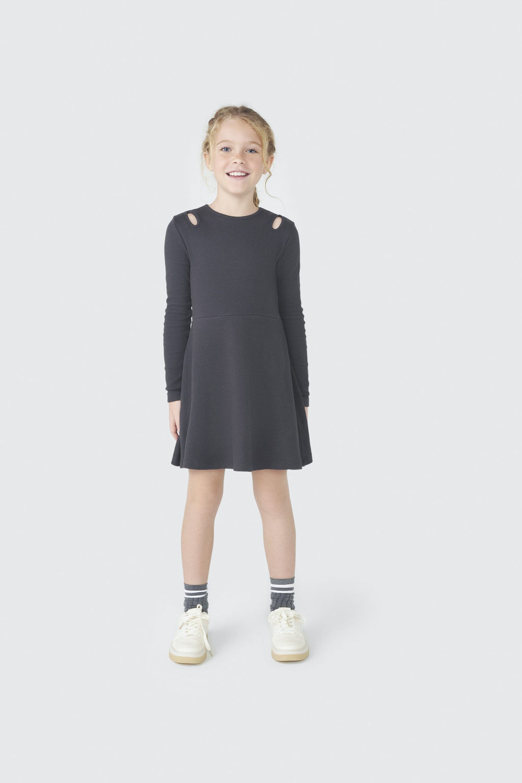 Vestido Manga Longa Preto Hering Infantil - Feminino