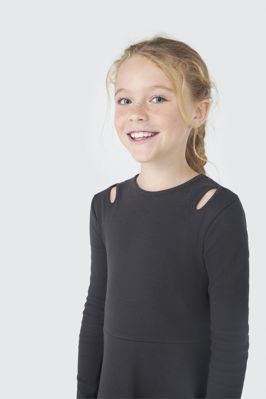 Vestido Manga Longa Preto Hering Infantil - Feminino