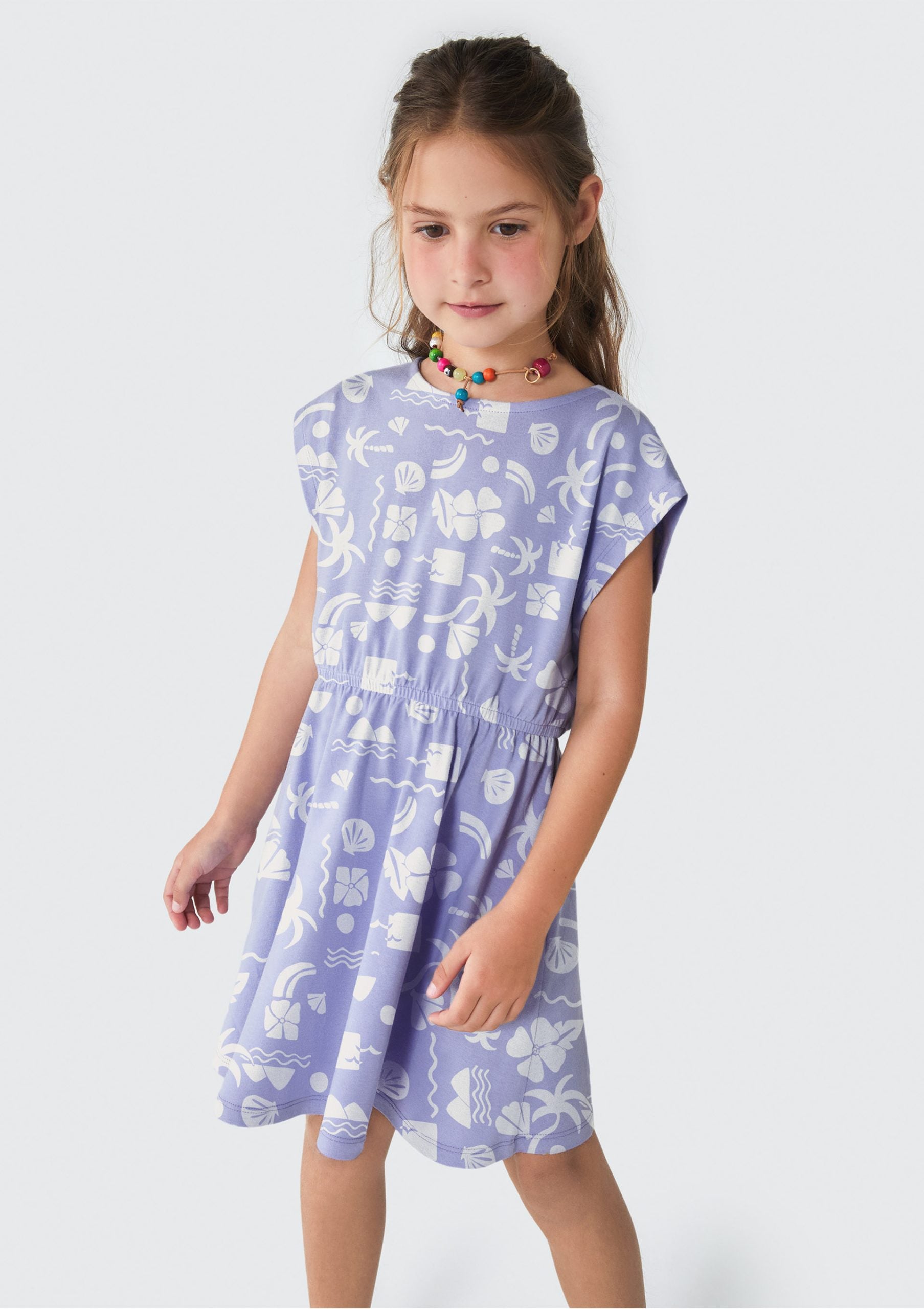 Vestido Curto Estampado Lilás Hering - Feminino