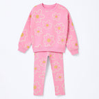 Conjunto Blusão Moletom e Calça Legging Rosa Flores Hering Infantil - Feminino