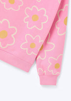 Conjunto Blusão Moletom e Calça Legging Rosa Flores Hering Infantil - Feminino