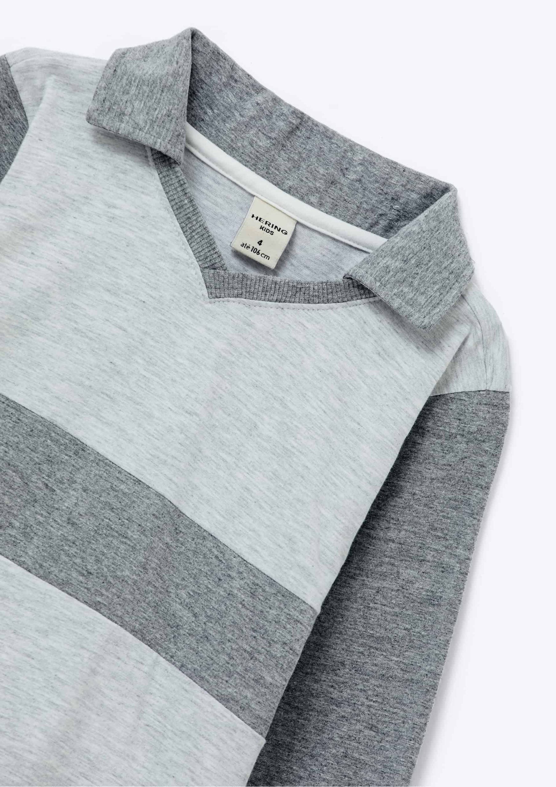 Conjunto Blusa Gola Polo e Calça com Bolso Mescla Hering Infantil - Masculino