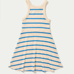 Vestido Curto Hering Em Ribana Canelada Listrado Feminino - Creme