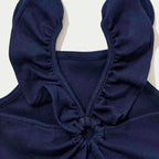 Vestido Hering Babados Em Ribana Feminino - Azul