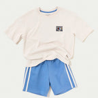 Conjunto Camiseta Manga Curta e Bermuda Hering Kids Estampado Masculino - Branco