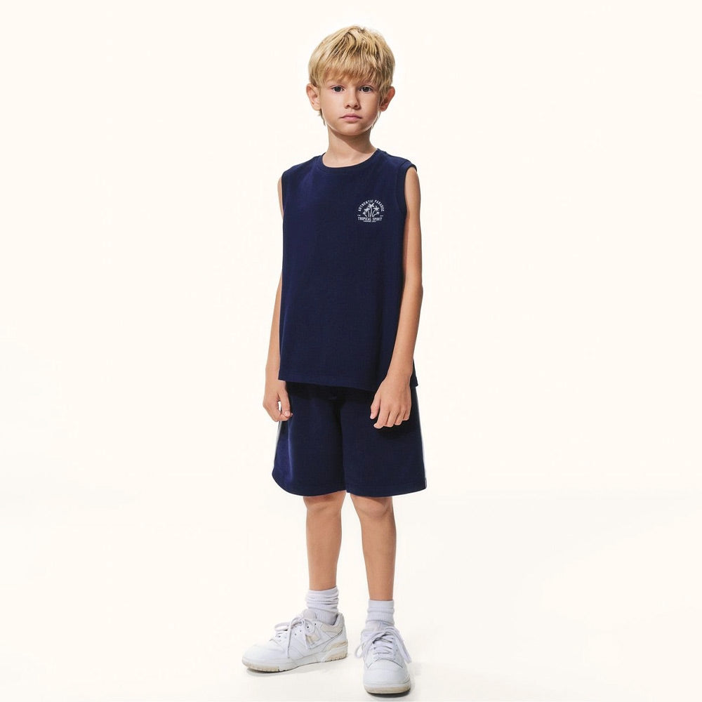 Conjunto Regata e Shorts Hering Infantil Masculino - Azul Marinho