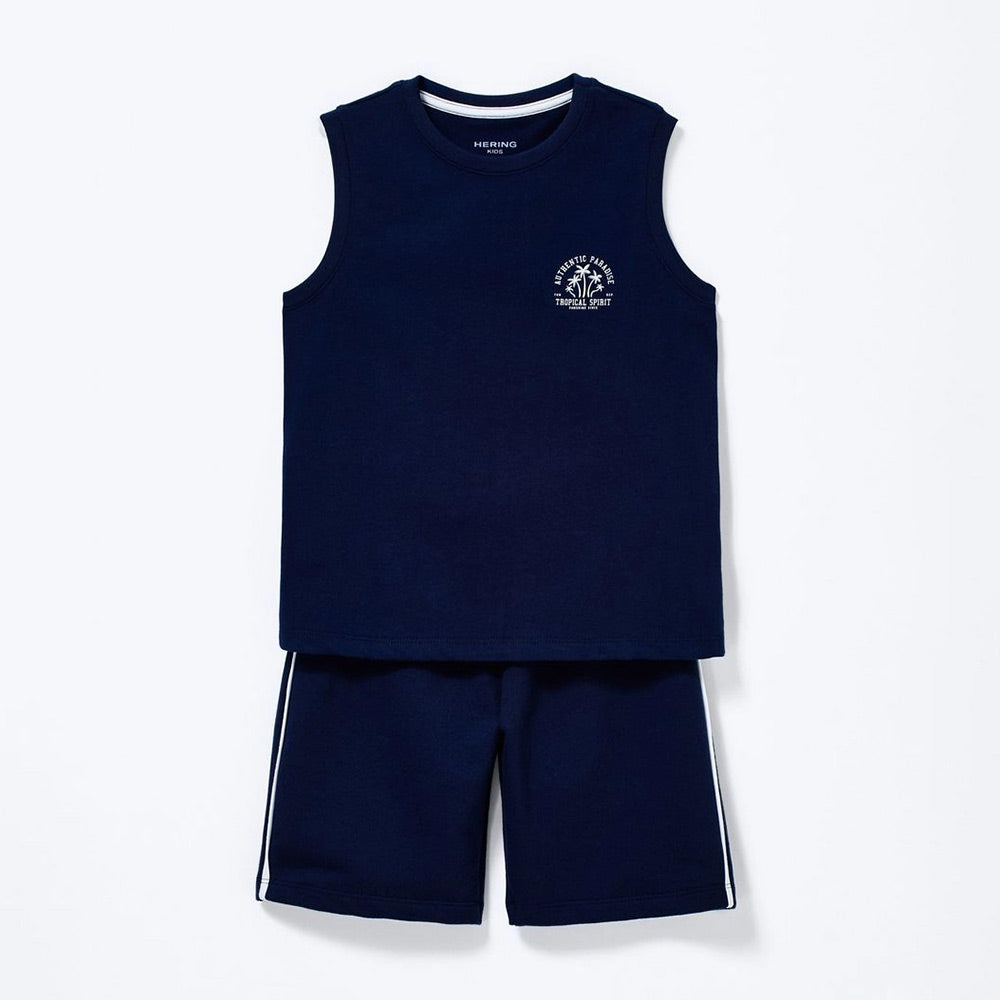 Conjunto Regata e Shorts Hering Masculino - Azul Marinho